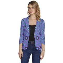 Floral-seamless-pattern Women s One-button 3/4 Sleeve Short Jacket