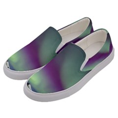 Aurora Stars Sky Mountains Snow Aurora Borealis Men s Canvas Slip Ons by uniart180623