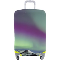 Aurora Stars Sky Mountains Snow Aurora Borealis Luggage Cover (large) by uniart180623