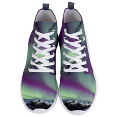 Aurora Stars Sky Mountains Snow Aurora Borealis Men s Lightweight High Top Sneakers by uniart180623