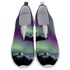 Aurora Stars Sky Mountains Snow Aurora Borealis No Lace Lightweight Shoes by uniart180623