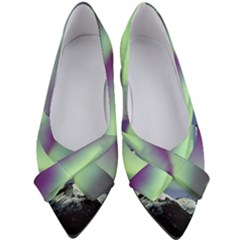 Aurora Stars Sky Mountains Snow Aurora Borealis Women s Bow Heels by uniart180623