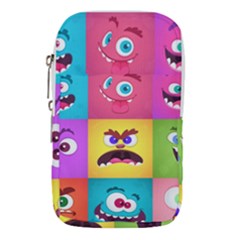 Monsters-emotions-scary-faces-masks-with-mouth-eyes-aliens-monsters-emoticon-set Waist Pouch (large) by uniart180623