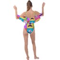 Monsters-emotions-scary-faces-masks-with-mouth-eyes-aliens-monsters-emoticon-set Drape Piece Swimsuit View2