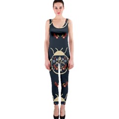 Floral-bugs-seamless-pattern One Piece Catsuit by uniart180623