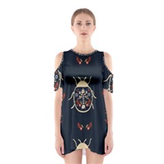 Floral-bugs-seamless-pattern Shoulder Cutout One Piece Dress by uniart180623