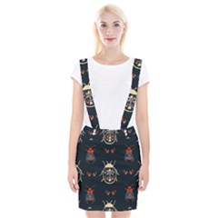 Floral-bugs-seamless-pattern Braces Suspender Skirt by uniart180623