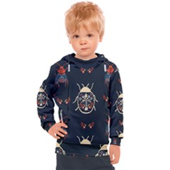 Floral-bugs-seamless-pattern Kids  Hooded Pullover by uniart180623