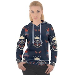 Floral-bugs-seamless-pattern Women s Overhead Hoodie by uniart180623