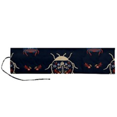 Floral-bugs-seamless-pattern Roll Up Canvas Pencil Holder (l)