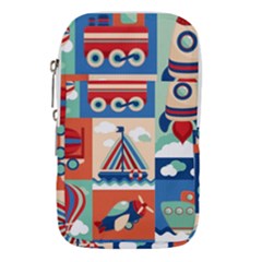 Toy-transport-cartoon-seamless-pattern-with-airplane-aerostat-sail-yacht-vector-illustration Waist Pouch (small) by uniart180623