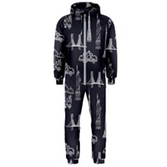 New York City Nyc Pattern Hooded Jumpsuit (men) by uniart180623