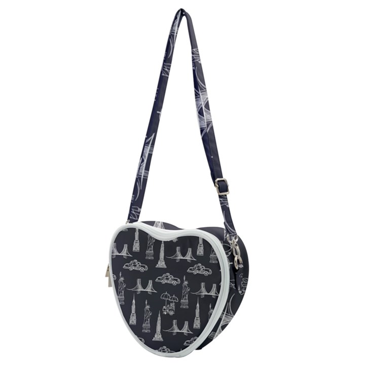 New York City Nyc Pattern Heart Shoulder Bag