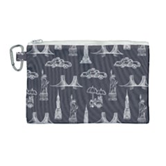 New York City Nyc Pattern Canvas Cosmetic Bag (large) by uniart180623