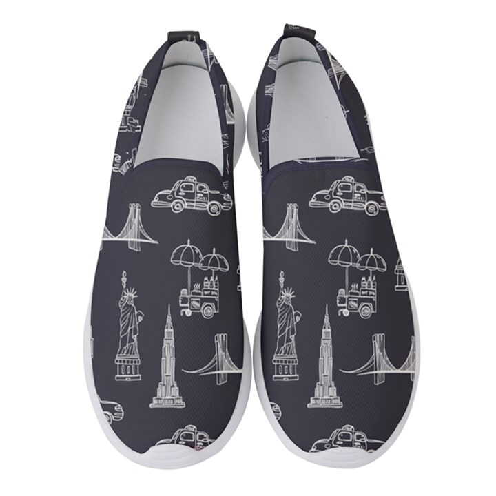 New York City Nyc Pattern Women s Slip On Sneakers