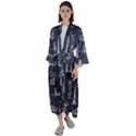 New York City Nyc Pattern Maxi Satin Kimono View1