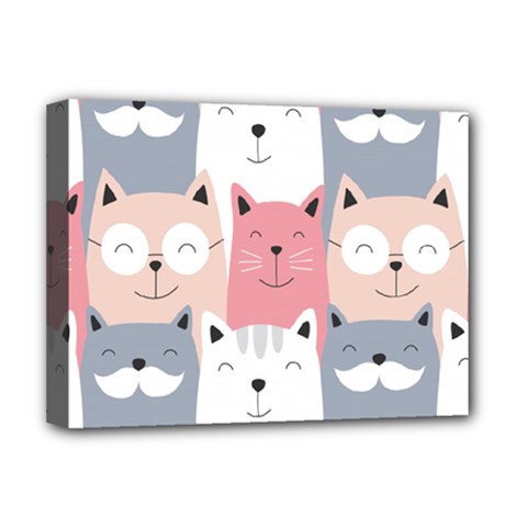 Cute Seamless Pattern With Cats Deluxe Canvas 16  X 12  (stretched)  by uniart180623