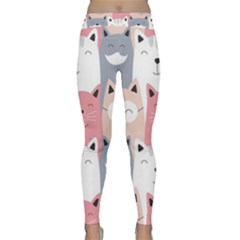 Cute Seamless Pattern With Cats Classic Yoga Leggings by uniart180623