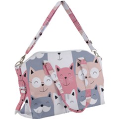 Cute Seamless Pattern With Cats Canvas Crossbody Bag by uniart180623