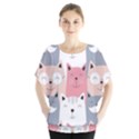 Cute Seamless Pattern With Cats Batwing Chiffon Blouse View1