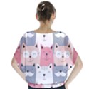 Cute Seamless Pattern With Cats Batwing Chiffon Blouse View2