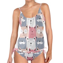 Cute Seamless Pattern With Cats Tankini Set by uniart180623