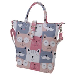 Cute Seamless Pattern With Cats Buckle Top Tote Bag by uniart180623