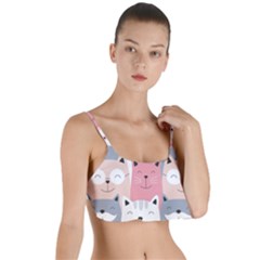 Cute Seamless Pattern With Cats Layered Top Bikini Top  by uniart180623