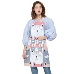 Cute Seamless Pattern With Cats Pocket Apron by uniart180623