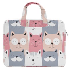 Cute Seamless Pattern With Cats Macbook Pro 16  Double Pocket Laptop Bag  by uniart180623