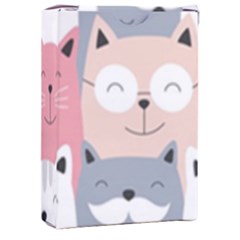 Cute Seamless Pattern With Cats Playing Cards Single Design (rectangle) With Custom Box by uniart180623