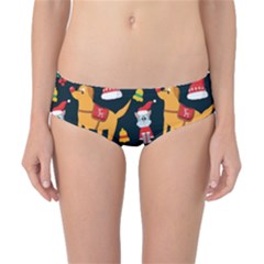 Funny Christmas Pattern Background Classic Bikini Bottoms by uniart180623