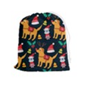 Funny Christmas Pattern Background Drawstring Pouch (XL) View1