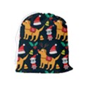 Funny Christmas Pattern Background Drawstring Pouch (XL) View2