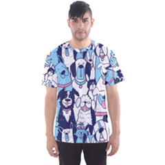 Dogs Seamless Pattern Men s Sport Mesh Tee