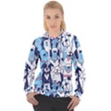 Dogs Seamless Pattern Women s Overhead Hoodie View1