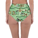 Seamless Pattern Fishes Pirates Cartoon Reversible High-Waist Bikini Bottoms View4