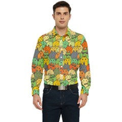 Seamless Pattern With Doodle Bunny Men s Long Sleeve  Shirt