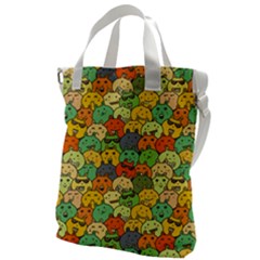 Seamless Pattern With Doodle Bunny Canvas Messenger Bag by uniart180623