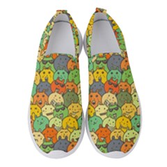 Seamless Pattern With Doodle Bunny Women s Slip On Sneakers