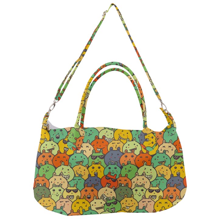 Seamless Pattern With Doodle Bunny Removable Strap Handbag