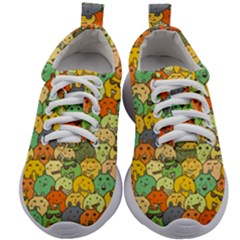 Seamless Pattern With Doodle Bunny Kids Athletic Shoes by uniart180623