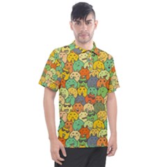 Seamless Pattern With Doodle Bunny Men s Polo Tee by uniart180623