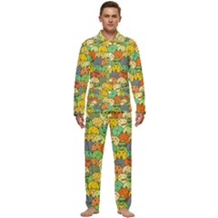 Seamless Pattern With Doodle Bunny Men s Long Sleeve Velvet Pocket Pajamas Set by uniart180623