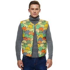 Seamless Pattern With Doodle Bunny Men s Short Button Up Puffer Vest	 by uniart180623