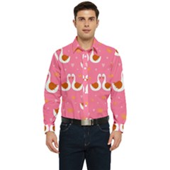 Swan-pattern-elegant-style Men s Long Sleeve  Shirt