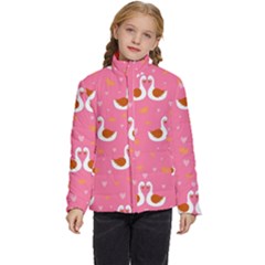 Swan-pattern-elegant-style Kids  Puffer Bubble Jacket Coat by uniart180623