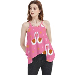 Swan-pattern-elegant-style Flowy Camisole Tank Top by uniart180623