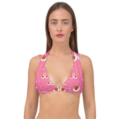 Swan-pattern-elegant-style Double Strap Halter Bikini Top by uniart180623