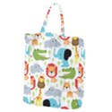 Seamless-pattern-vector-with-animals-cartoon Giant Grocery Tote View2